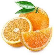 A close up of an orange cut in half