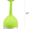 A lime green wine glass with a silver rim.