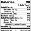 A nutrition label for some type of food.