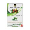 A poster of some food with the words simply clean foods on it.