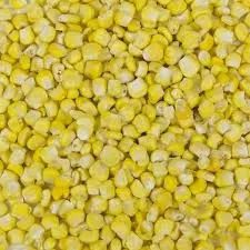 A close up of corn kernels on the ground