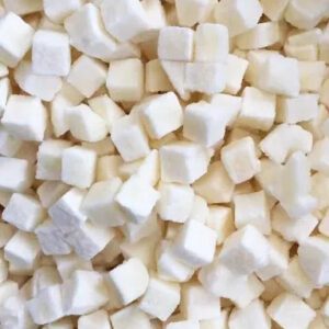 A close up of cubes of white sugar