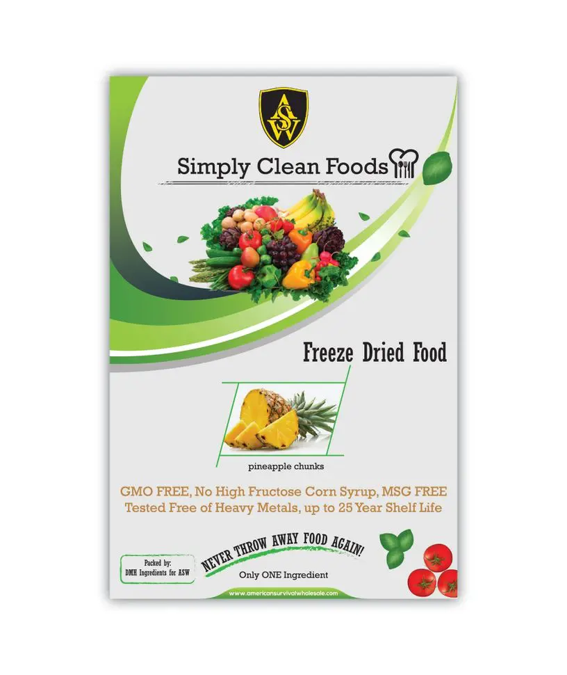 A poster of fresh fruit and the words " simply clean foods."