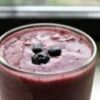 A close up of a smoothie in a glass