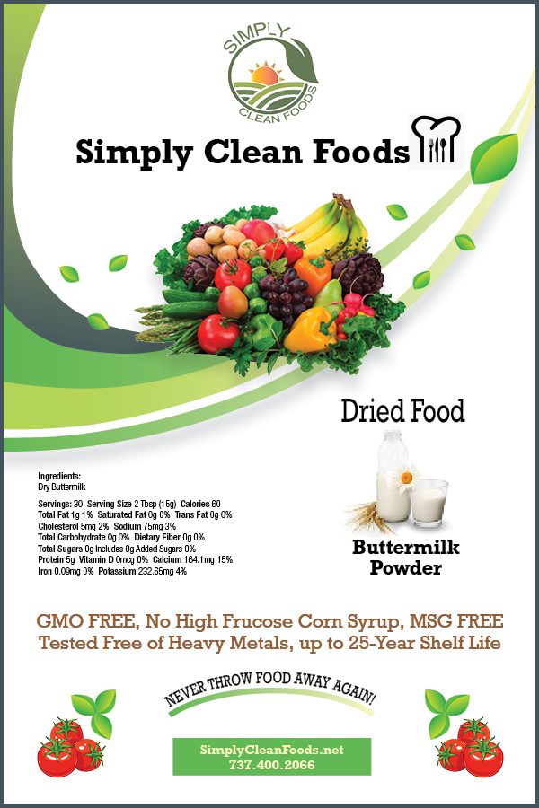 thumbnail simply clean foods poster with buttermilk powder