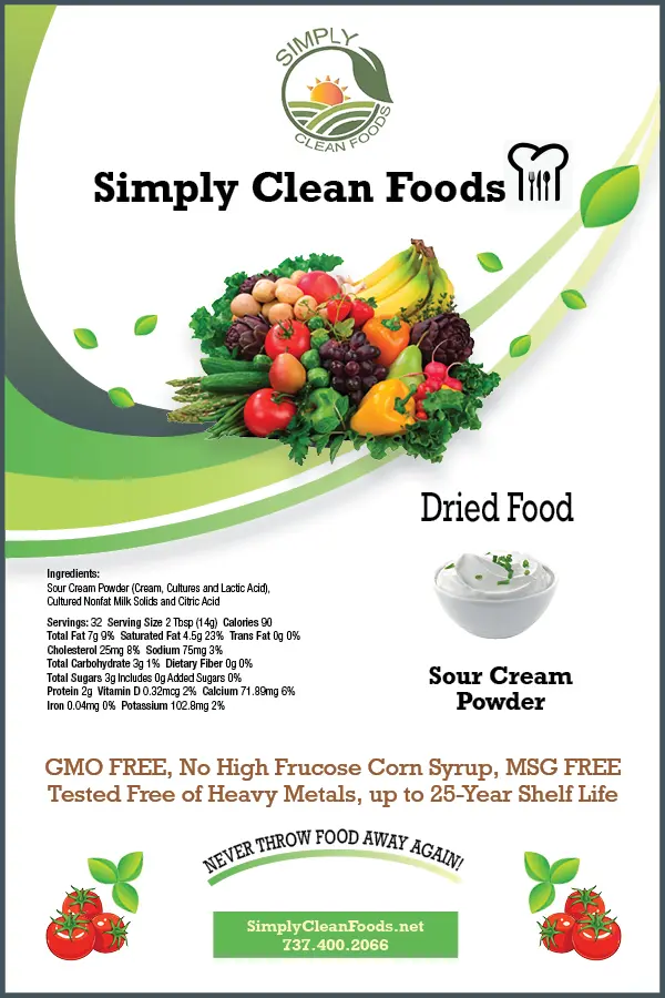 Simply Clean Foods Poster With Sour Cream Powder