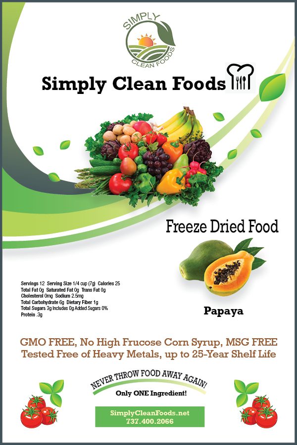 thumbnail simply clean foods poster with papaya