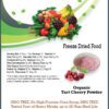 A flyer with an image of fruits and vegetables.