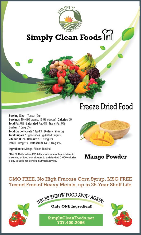 MANGO POWDER (new product)- 40 SERVINGS - 16.93 OUNCES