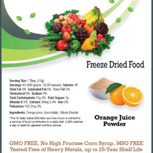 (NEW) ORANGE JUICE POWDER - 40 Servings-NONGMO