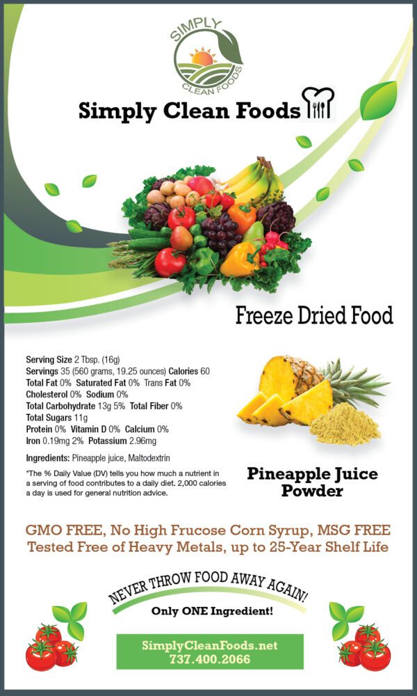 PINEAPPLE JUICE POWDER - 35 SERVINGS - NEW PRODUCT